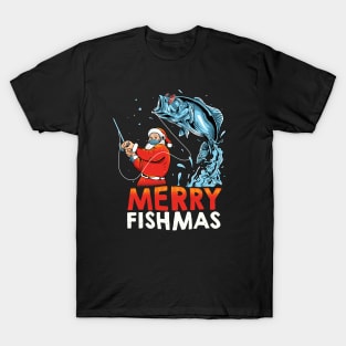 Merry Fishmas – XMAS Santa Christmas gift T-Shirt